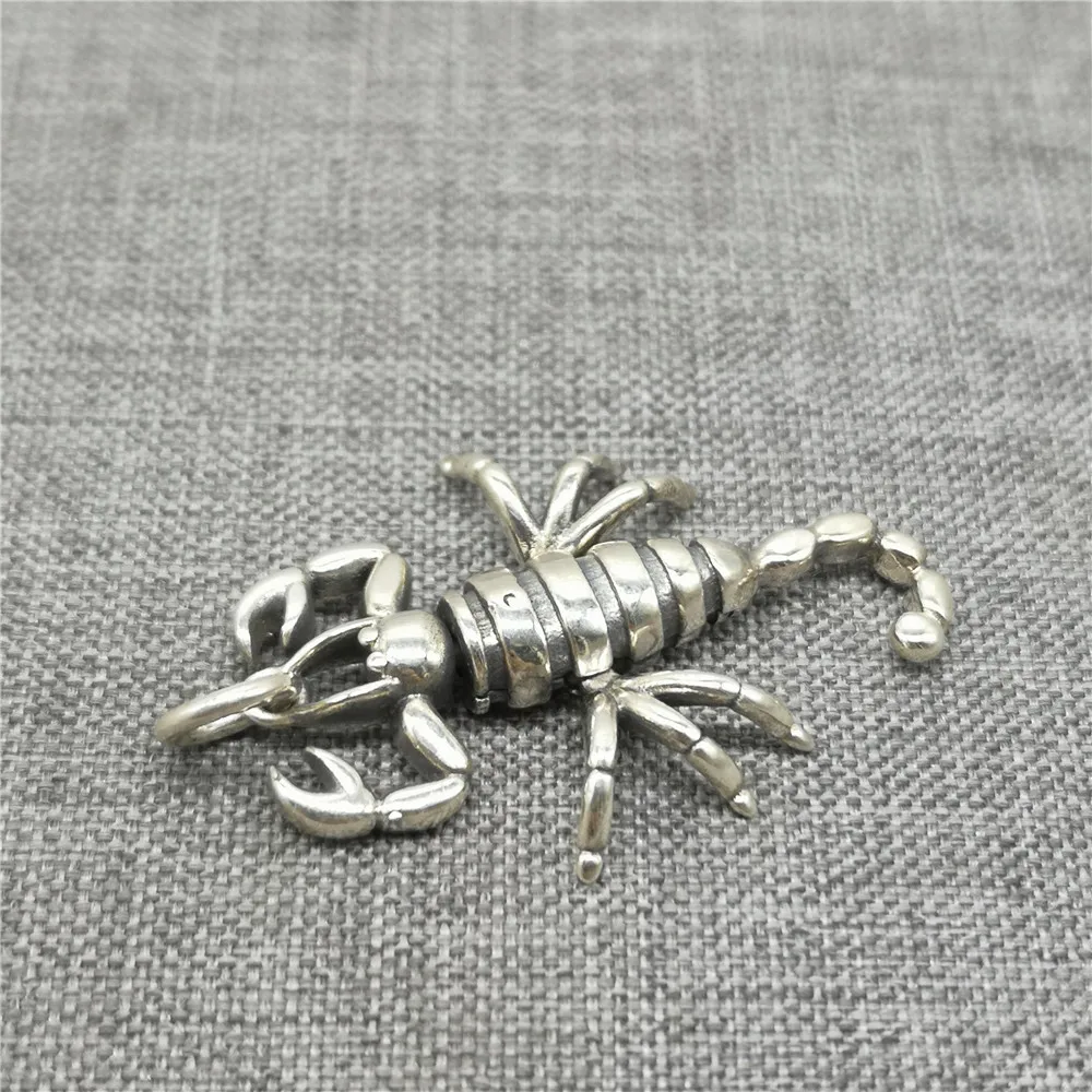 925 Sterling Silver Jointed Scorpion Charm Pendant 3D Movable for Necklace