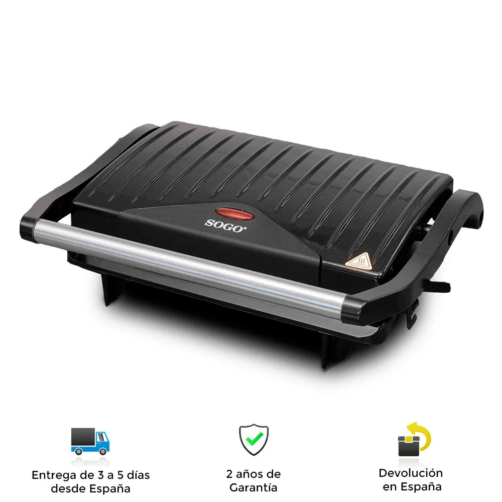 Sandwichera electrica and grill de Sogo, rapida, powerful, resistant, non-stick, cleaning, grill, grill, panini, grill