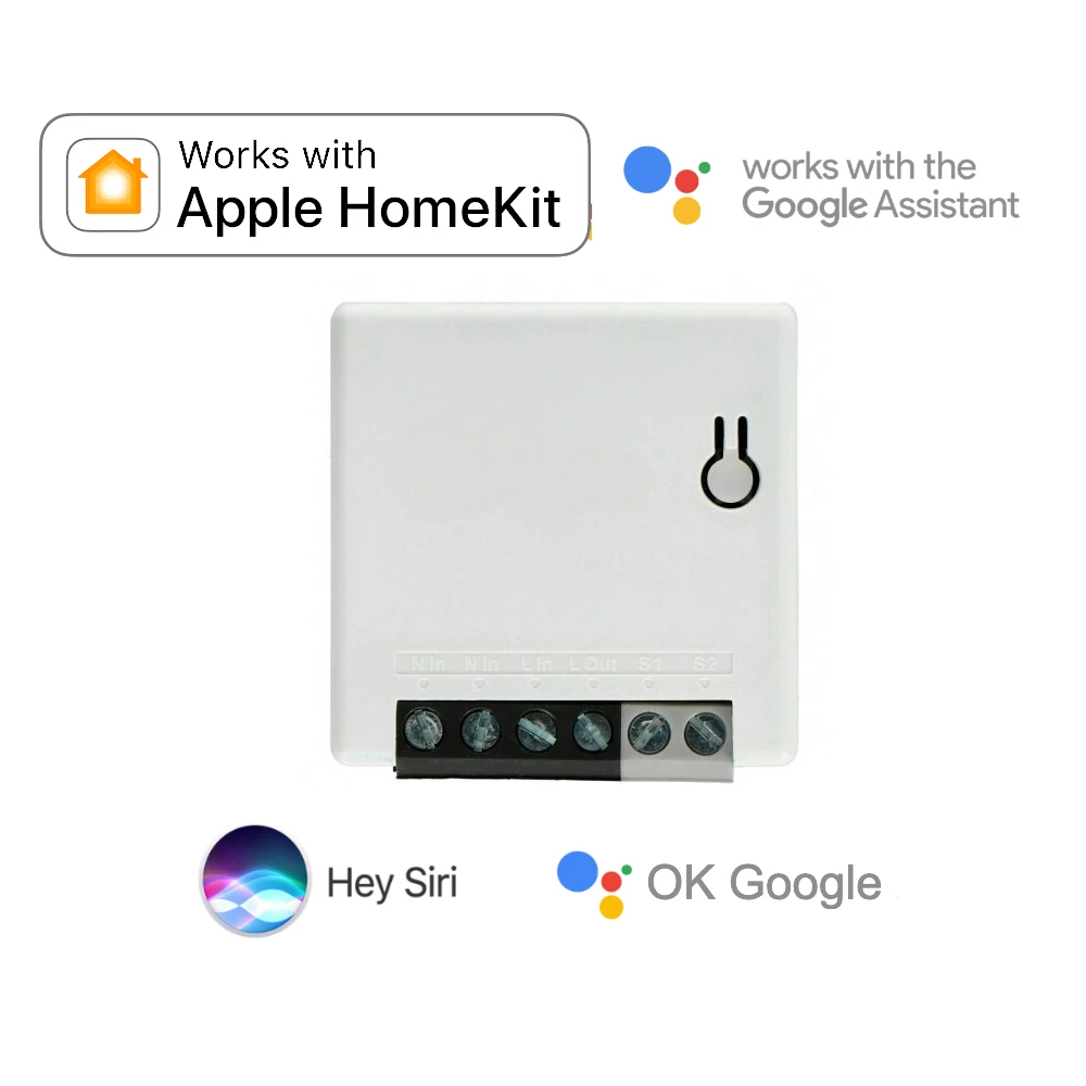 

Mini Switch Relay For Apple HomeKit Smart Home WiFi Siri Google Assistant Voice Domotic Automation Socket Light Timing Module V2