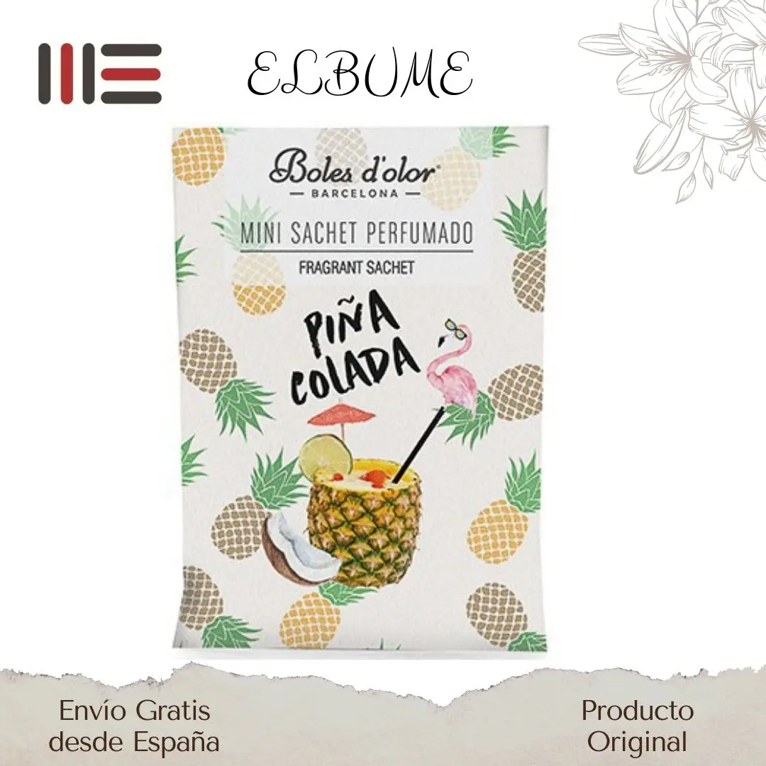 Boles d'olor Ambientador de perfume PIÑA COLADA llena tus armarios, automóvil, cajones, cajas de ropa, zapateros de agradables aromas perfumados. El ambientado pequeño que no ocupa espacio dura 6 meses activo.