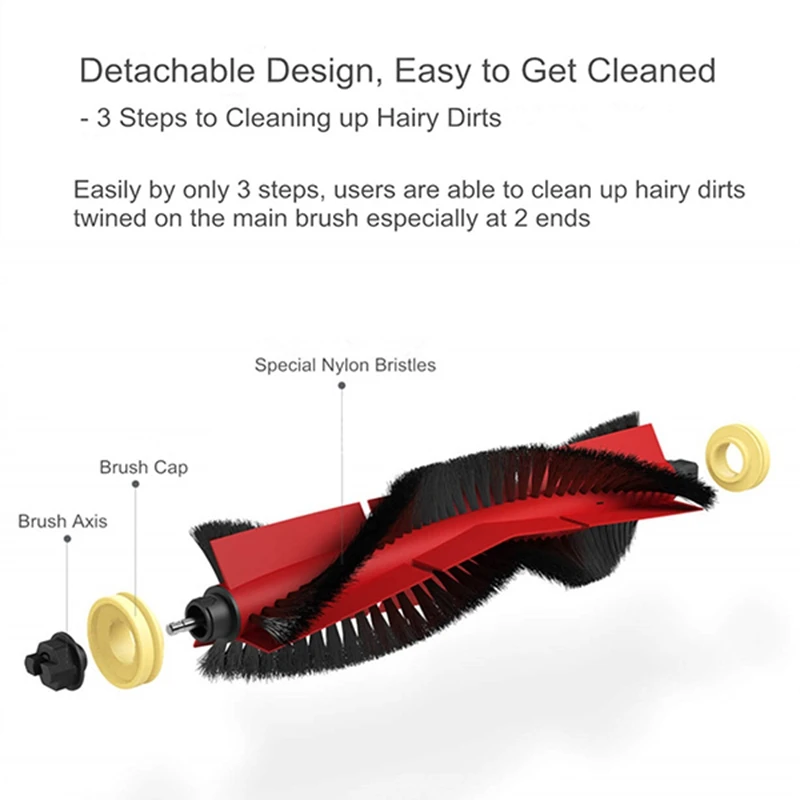 Untuk Xiaomi Roborock Mi Robot 1 2 1S Roborock S4 S5 S6 Max S50 S60 Sikat Rol Utama Universal Dapat Dilepas untuk Penyedot Debu