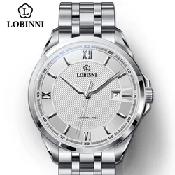 LOBINNI Top Brand Luxury Business Stainless Steel Men Watches Waterproof MIYOTA Auto Mechanical Skeleton Watches Cool Design