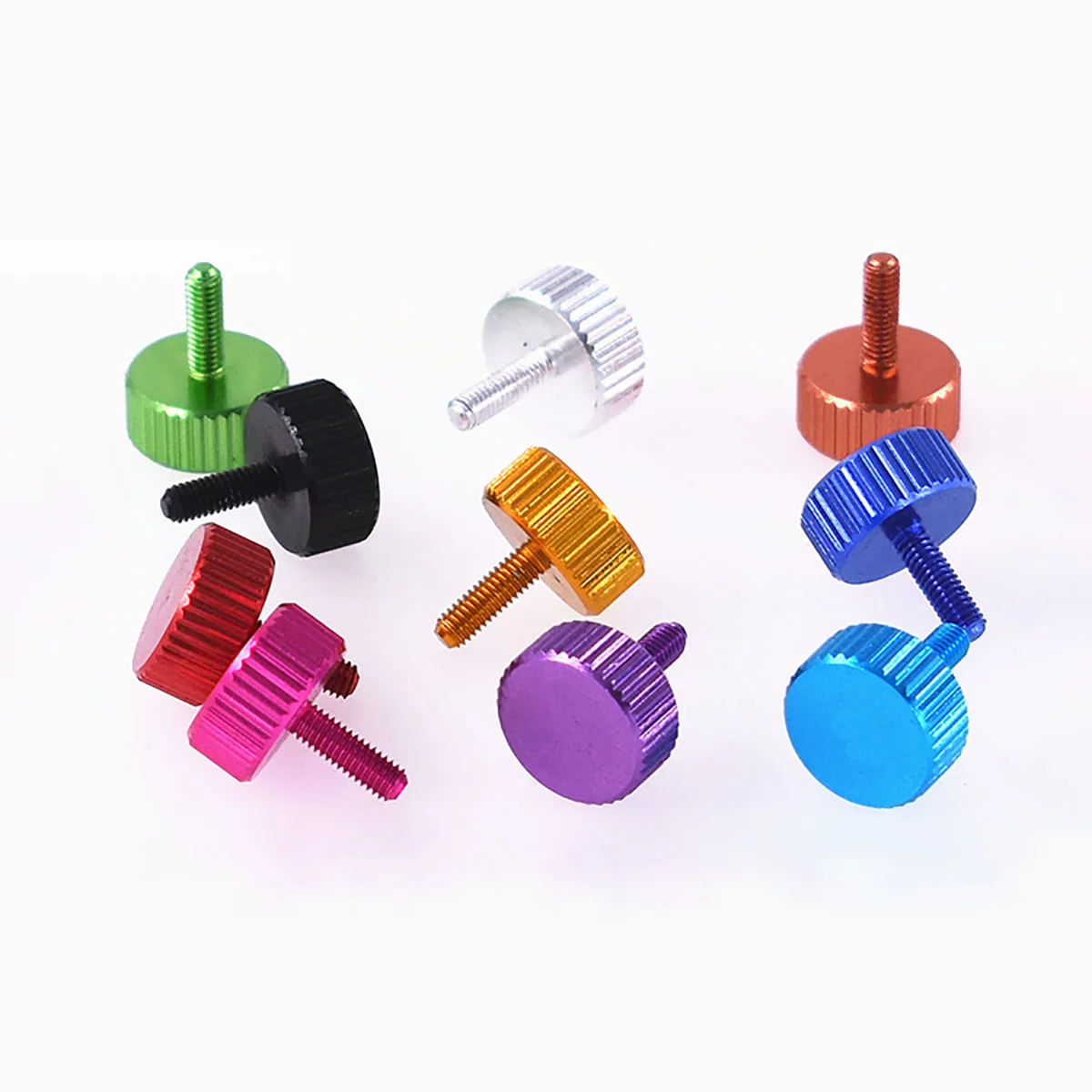 5Pcs Colourful Aluminum Alloy Knurled Thumb Screws M2.5 M2.6 Plain Head Hand Tighten Screw For RC Airplane Computer Case DIY
