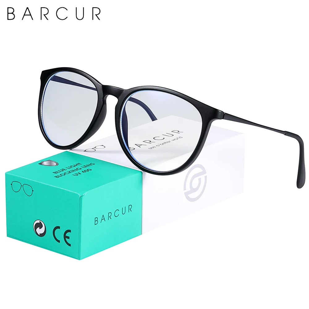 BARCUR Anti Blue Light Computer Glasses Frame Men Glass Frames Women Trend Styles Brand Optical Reading UV400 Protection