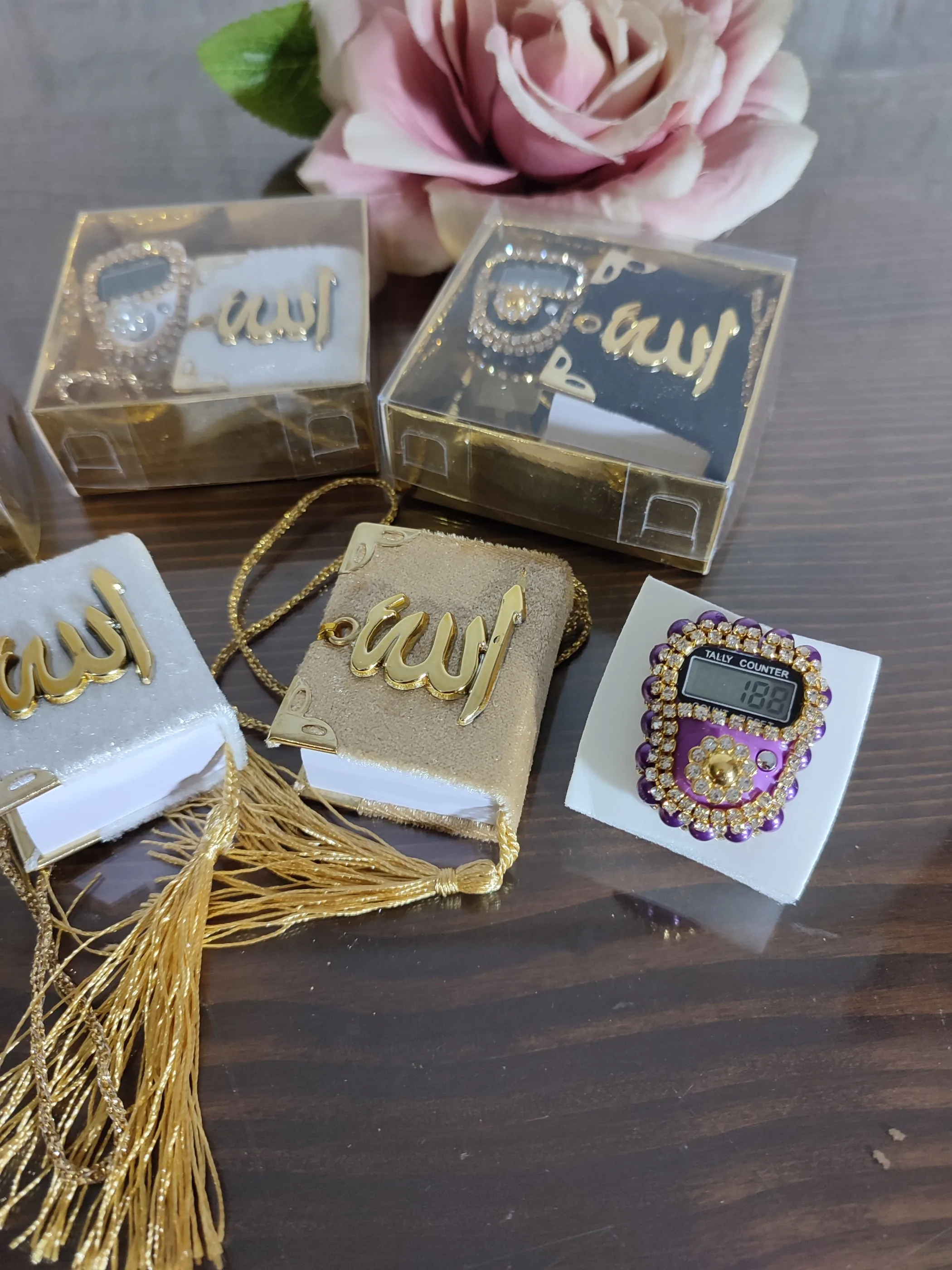 Personalized Mini Quran Set with Rosary Tasbeeh