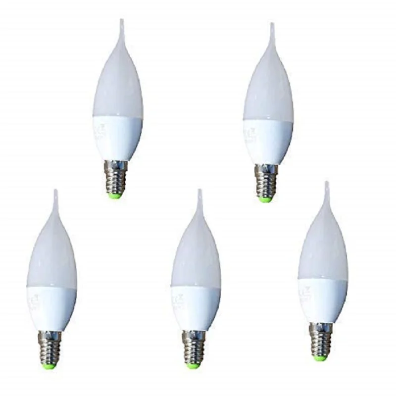 BOMBILLA LED TIPO LLAMA 6W 220-240V E14 6400K 5 (Pack)