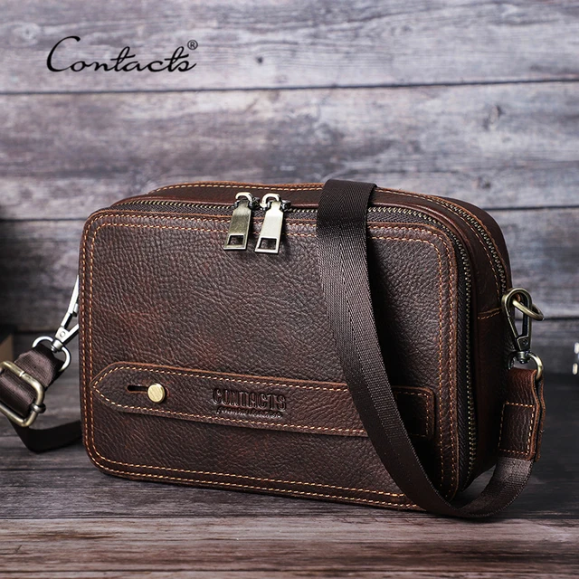 Prawdziwa skóra Retro mężczyźni Mini na ramię torby na co dzień męskie torby typu Crossbody sprzęgła mała torebka w stylu Vintage mężczyzna Mini torba