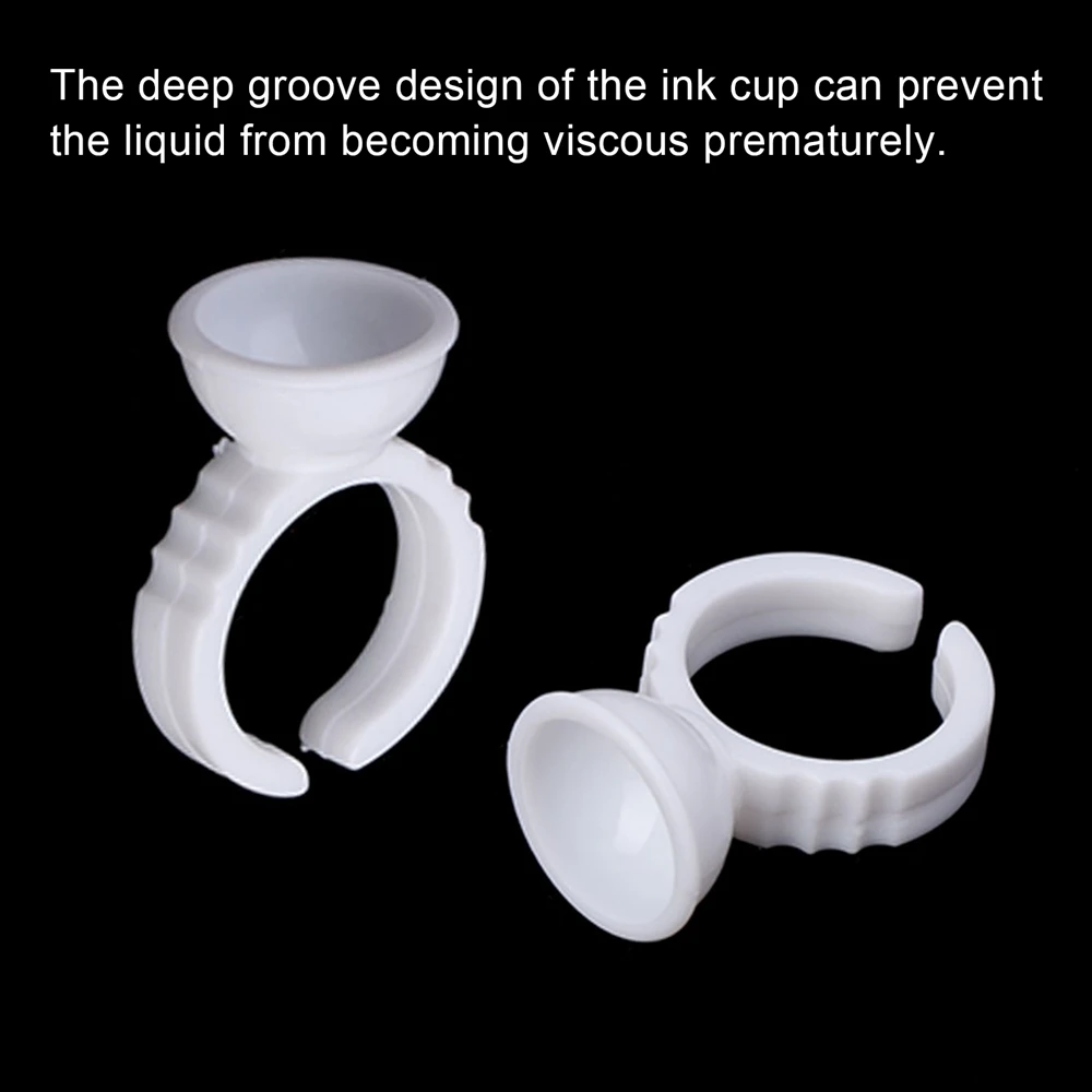 100/500/1000PCS Tattoo Rings Cups S/M/L Disposable Permanent Makeup Ring Plastic Tattoo Ink Pigment Ring for Tattoo Accessories