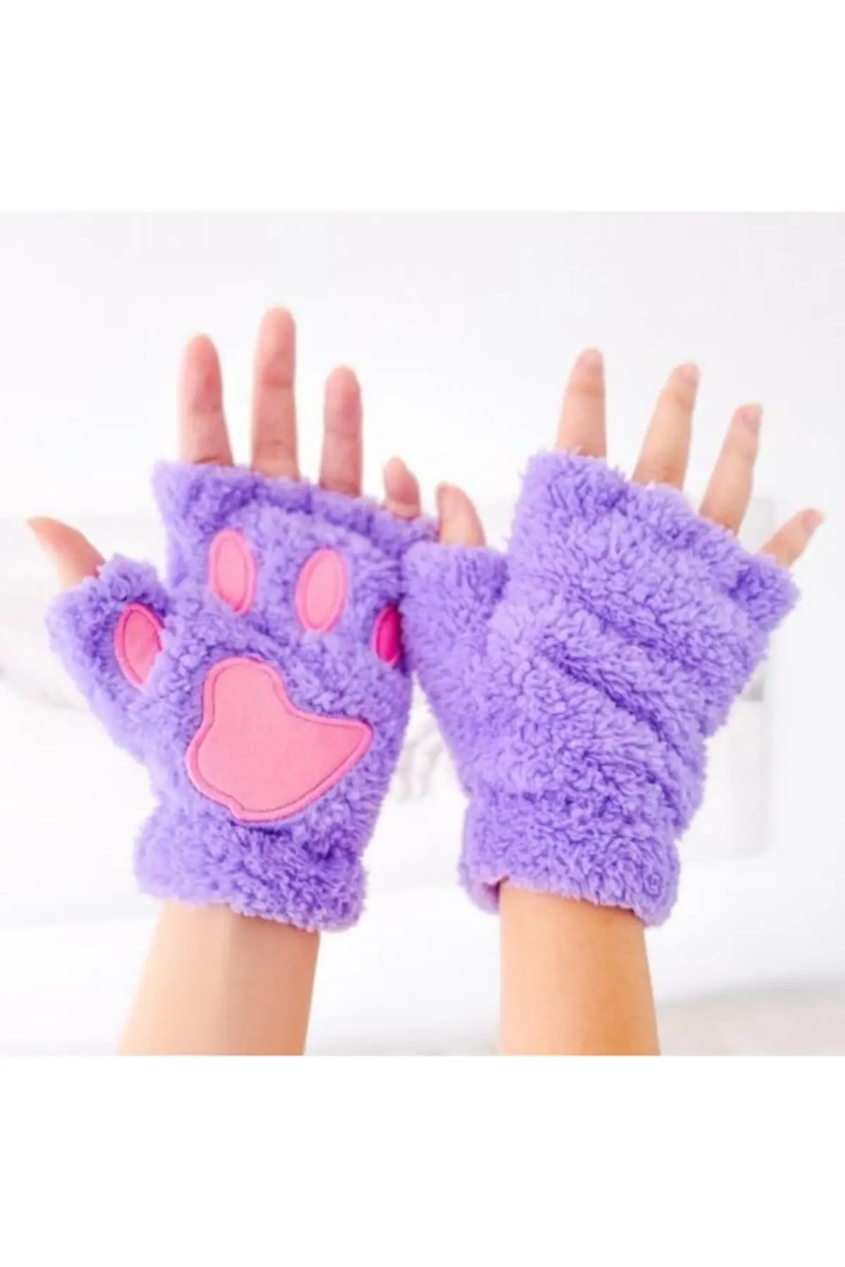 wool paw gloves for women, winter women's products, warm accessories, fingerless gloves