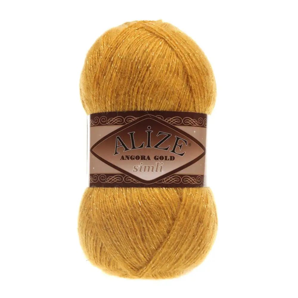 Thread 1 Pack ( 4 Balls ) Alize Angora Gold Silvery Knitting Yarn ( %5 Silvery %20 Wool %75 Acrylic ) Crochet Tool Kit