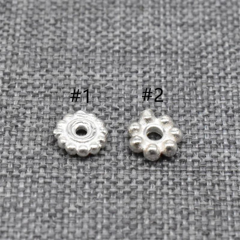 30pcs of 925 Sterling Silver Daisy Flower Type Gear Bead Spacers for Necklace Bracelet