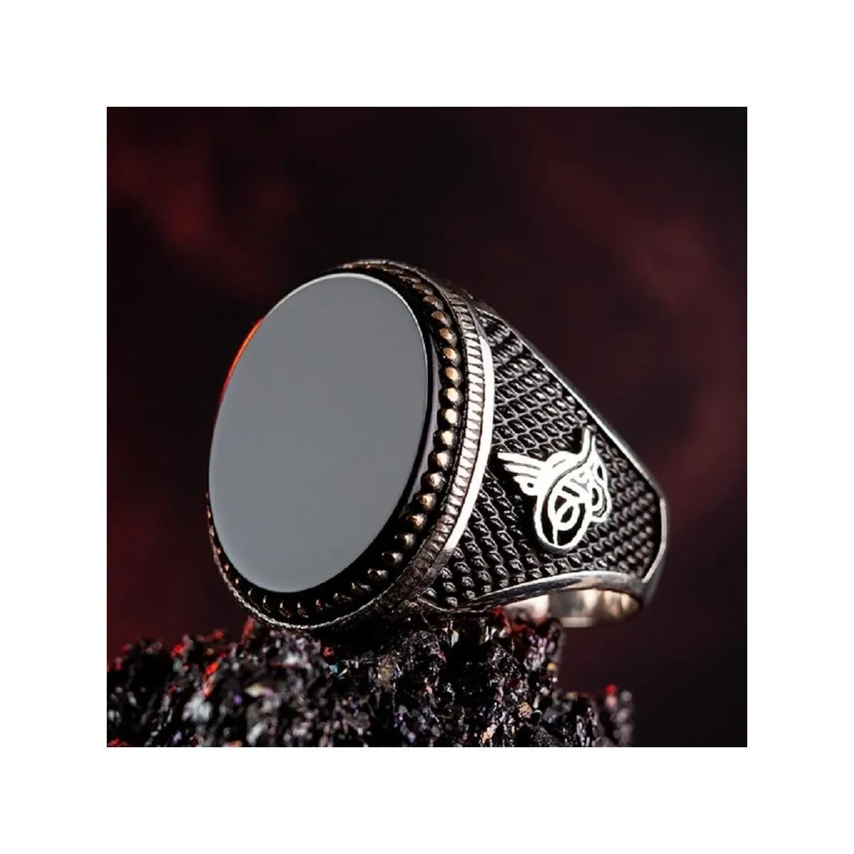 925 Sterling Silver Elegant Model Oval Black Onyx Stone Modern Men' Ring Exclusive Chic Accessory for Men Special Ring