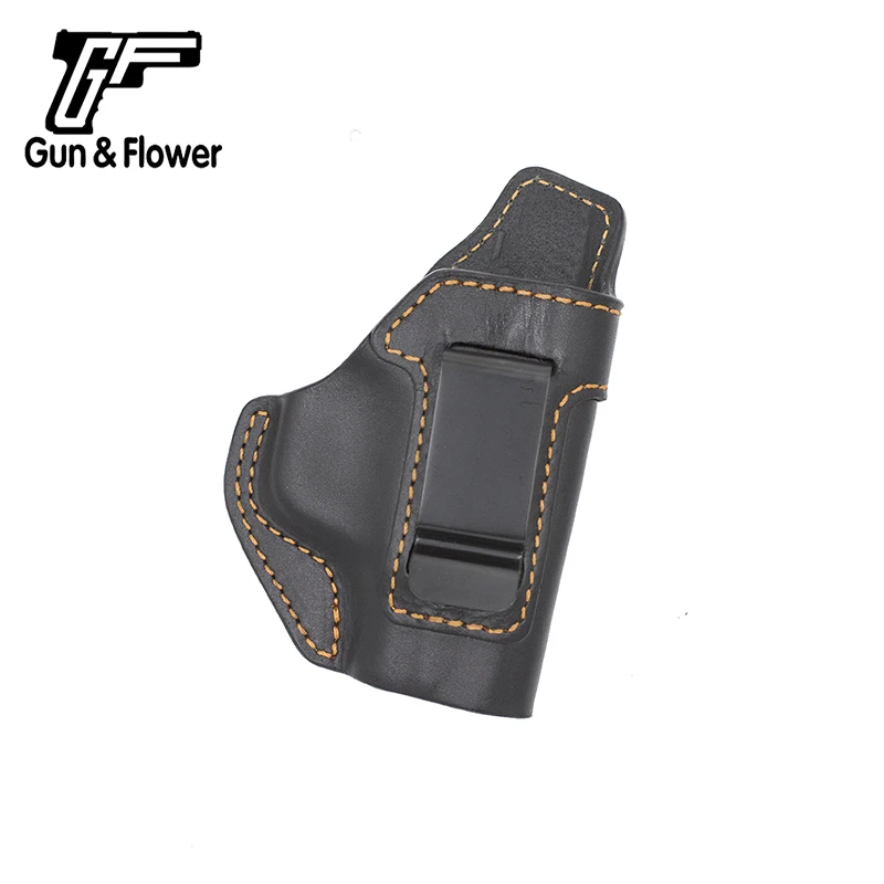 Gunflower IWB Leather Gun Holsters Concealed Carry Pistol Bags Brown/Black Stitch with  Belt Clip for M&P Shield