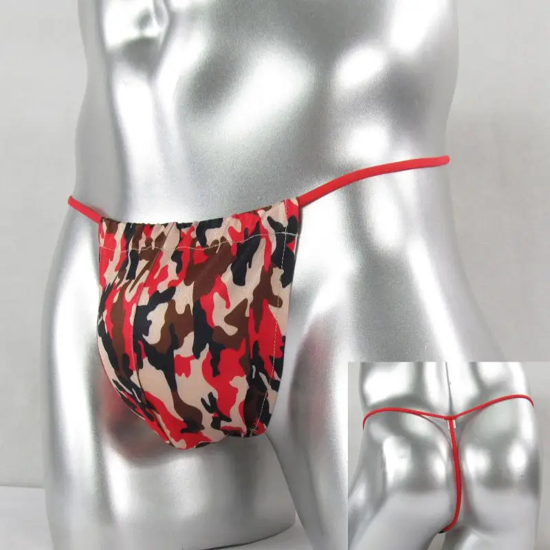 

Mens G3254 Posing Pouch Thong string waist T Back Swim fabric Prints