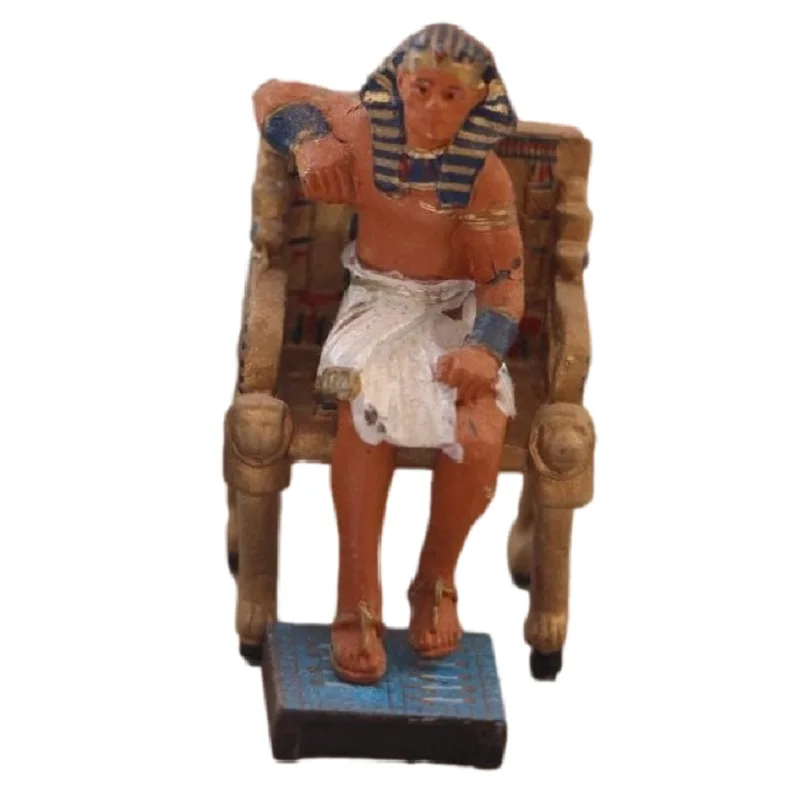 Del Prado, pharaoh sitting on his throne, 1:32 scale, lead figure part of Egyptian Diorama AEG017 and AEG020, scenes from ancient Egypt, new in his original Blister