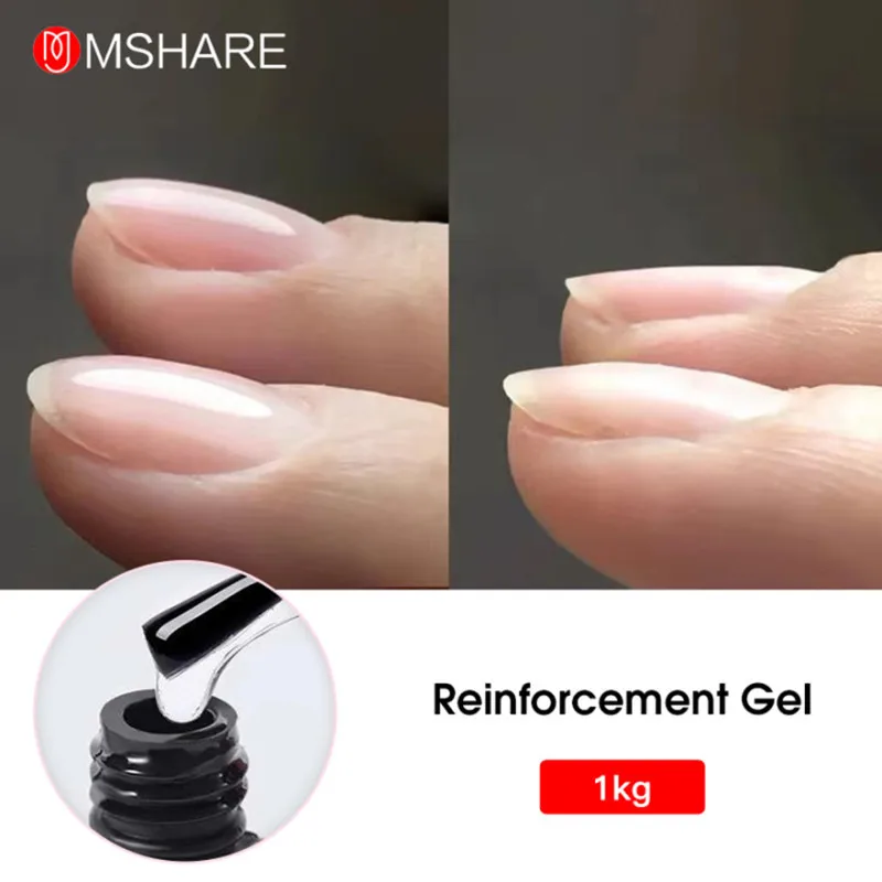 

MSHARE Reinforce Gel Self Leveling Build Nail Apex & C-Curve Builder Strengthen Alignment Base Soak Off 1KG