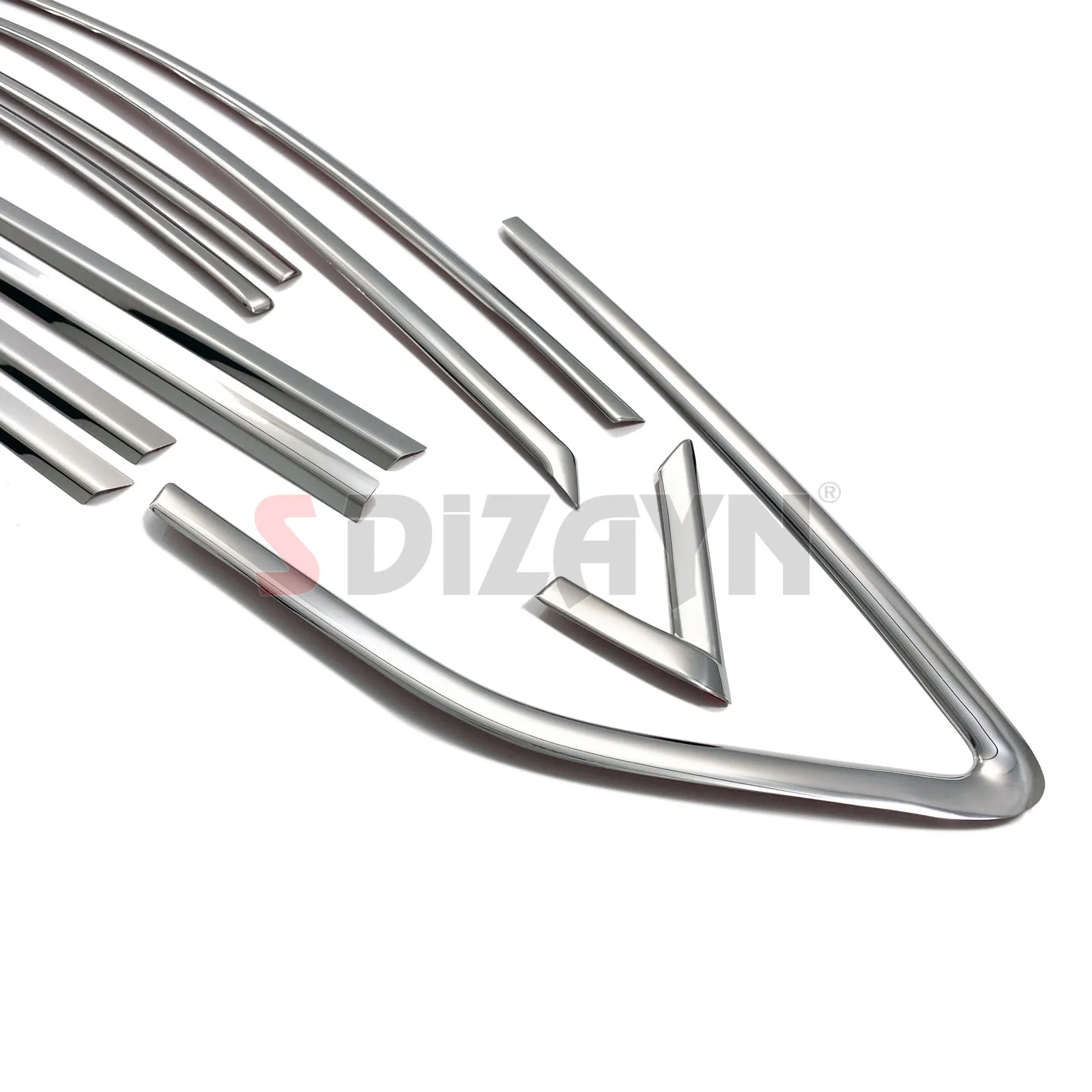 S Dizayn For Citroen C5 Chrome Window Frame Cover Trim Stainless Steel 12 Pcs Exterior Car Accessories Parts Auto Products