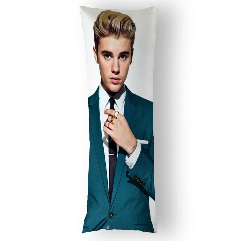 Justin Bieber Dakimakura przytulna poszewka na poduszkę DIY niestandardowa rzuć poszewka na poduszkę 7 rozmiarów 50X150cm dwie strony