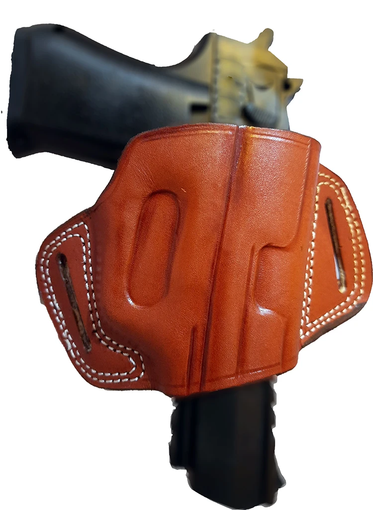 Glock 17/22/31/37 Real Cowskin Handmade Two Slot Sport OWB Carry Fast Draw Pistol Firearm Gun Holster pouch