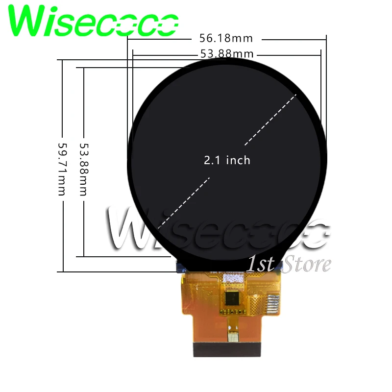 Wisecoco 2 inch 480x480 runder Kreis ips lcd Bildschirm kapazitives Touch panel kreisförmiges Display Smart Home Roboter RGB 40pin st7701s