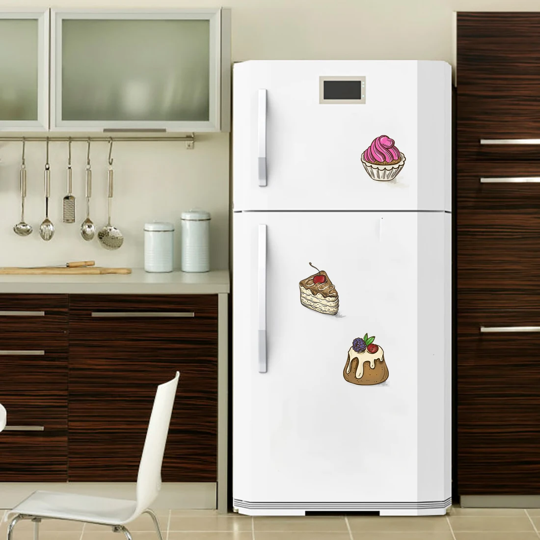 Three Ratels CX34 cute Dessert cartoon sticker set kitchen refrigerator oven Decal dessert shop decoration