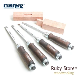 Set of 4pcs Mortise Chisels, Narex Model 8363 00, 4mm, 6mm, 10mm, 12mm, In a Paper  Box, Fine Woodworking