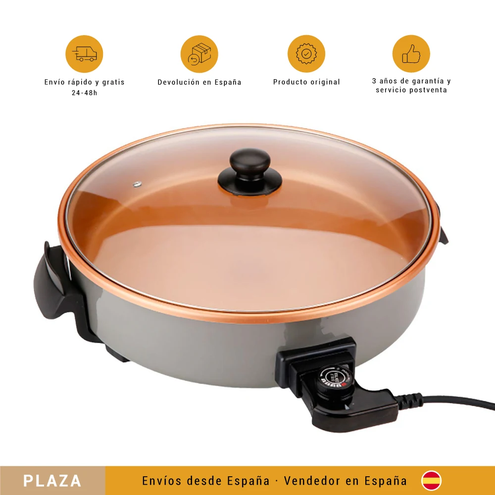 NewChef multi-function electric pan 40 cm in diameter and 7 cm in depth. 1500W. Paella pan cooker Multicazuela