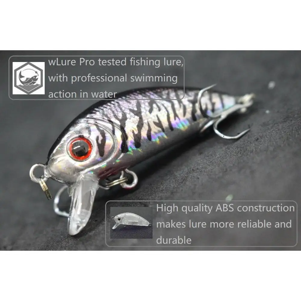 wLure Crankbait Fishing Lures 5g 4.5cm Small Size Sinking Wobbler Lightweight 10# Treble Hooks Assorted Colors C544