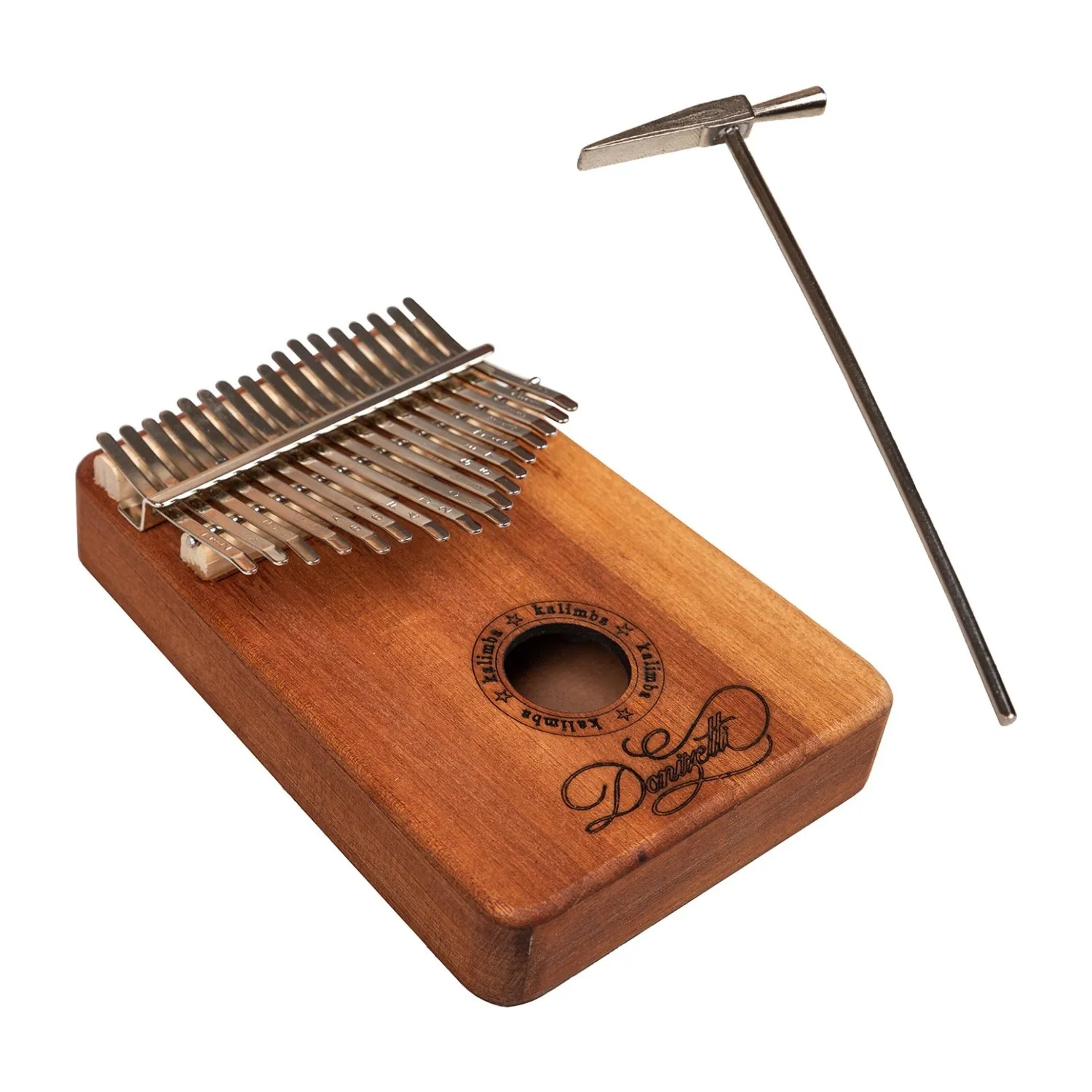 Donizetti Kalimba 17 Keys laminated Walnut wood body With rich tone and warm sound Very light, portable Ore metal and high quali