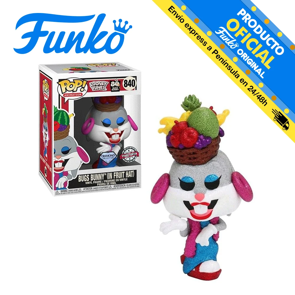 FUNKO POP! 80 Years of Bugs Bunny - Bugs Bunny with fruit hat (DGLT) - exclusive, original, toys for boys and girls, gifts, collector, figures, dolls, shop, with box new, official license