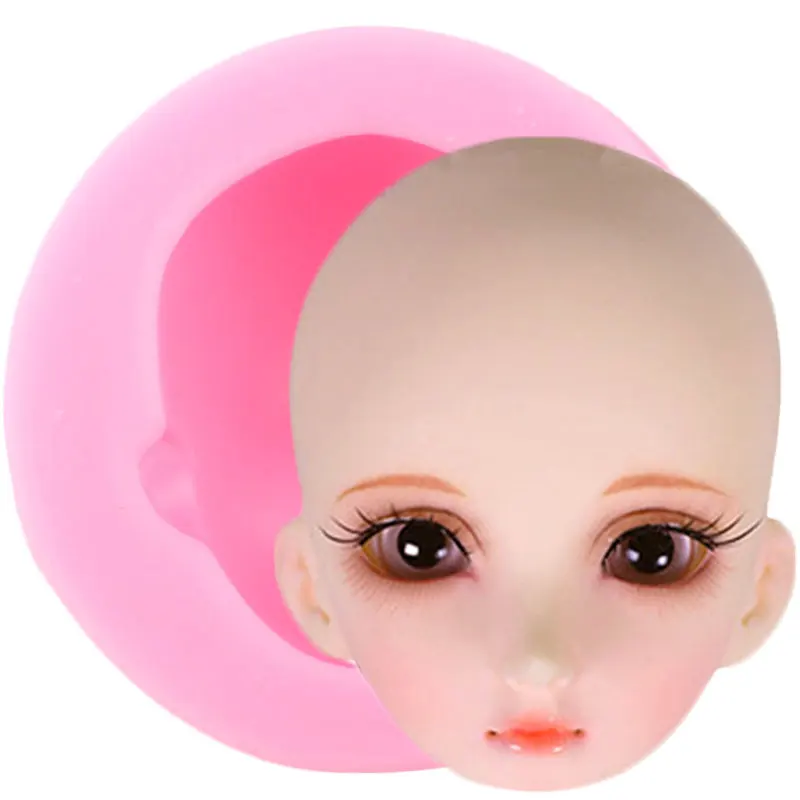 3D Girl Face Silicone Molds Baby Face Mask Fondant Molds Cake Decorating Tools Soap Candy Polymer Clay Chocolate Gumpaste Moulds