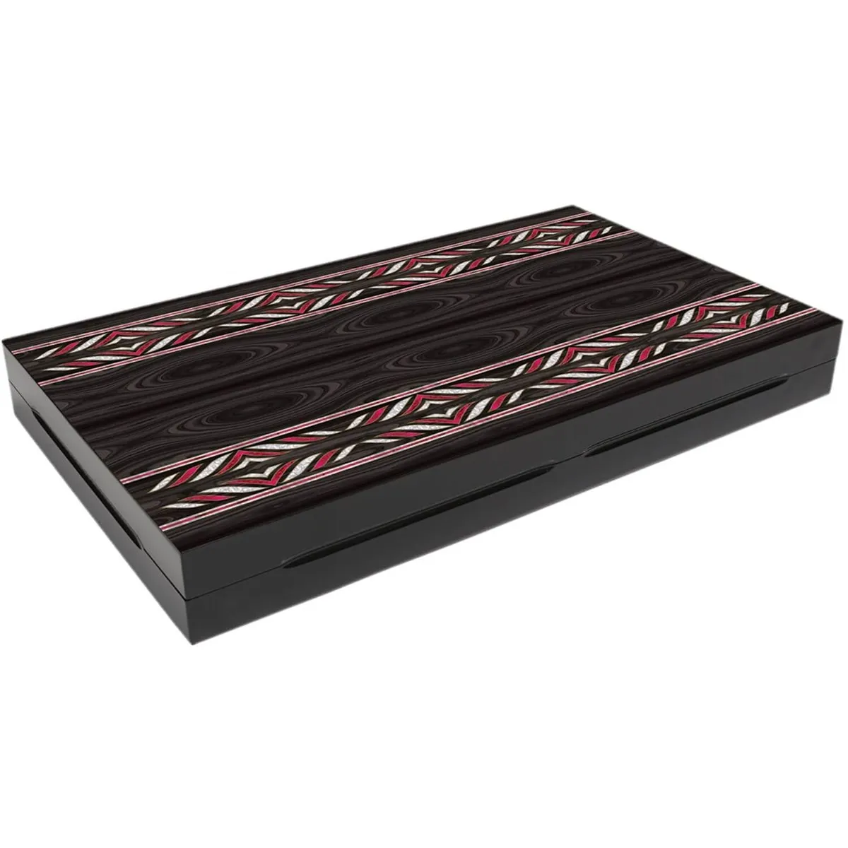 Board Games Wooden Backgammon Set Black Mosaic Board, Big Size