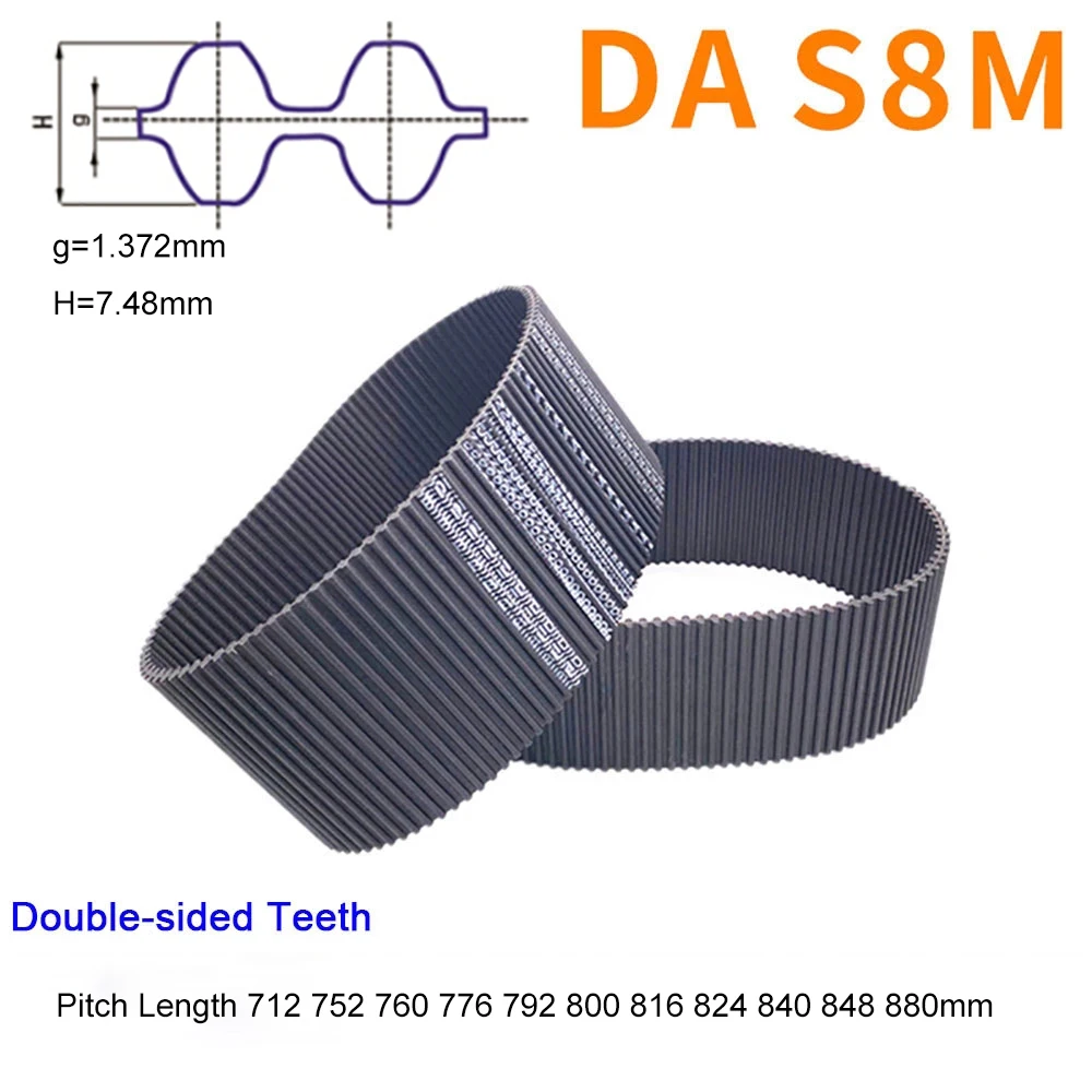 

Double Side Tooth S8M Rubber Timing Belt Width 15 20 25 30 40 50mm Pitch Length 712 752 760 776 792 800 816 824 840 848 880mm