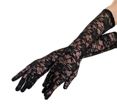 

Black Color Medium Size Ruched Gloves 442126750