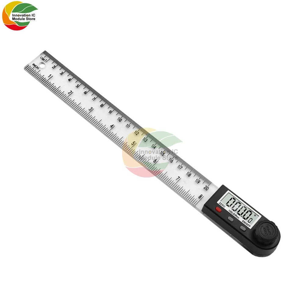 Digital Display Angle Ruler Protractor Right Angle Ruler Woodworking Ruler Angle Measuring Instrument 360° Angle Ruler 0-200mm
