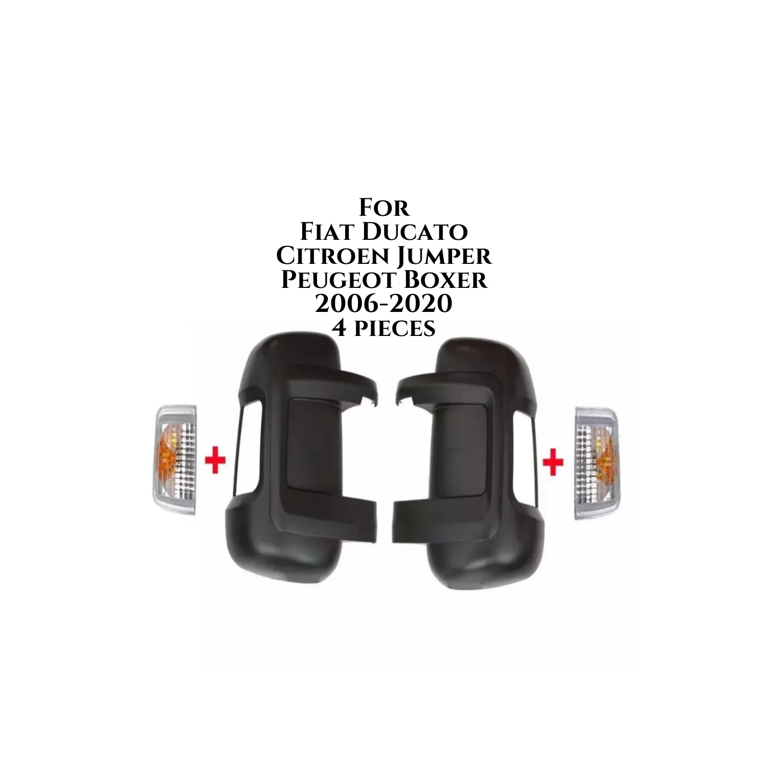 Fit For Citroen Jumper Peugeot Boxer Fiat Ducato Mirror Cover and Signal Right Left 4 Pcs Set 735424438 735424437 High Quality