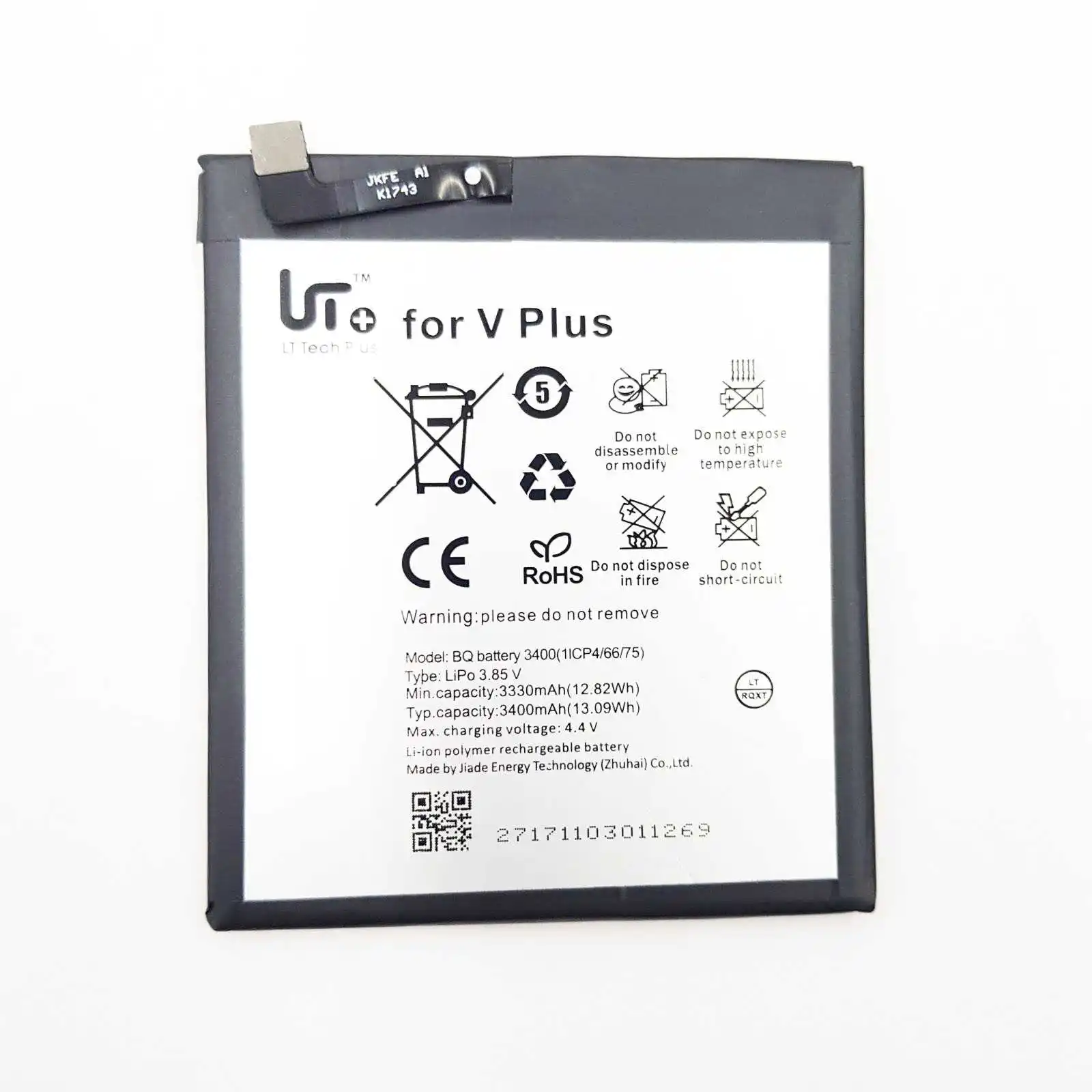 Bateria Compatible con BQ Aquaris V Plus / VS Plus 3400 Mha High Quality