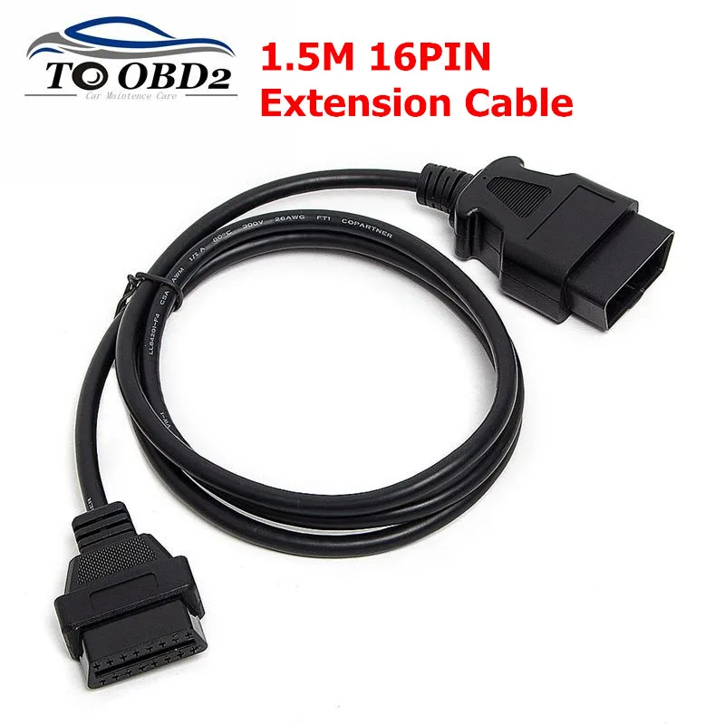 

1.5m 150cm 16PIN OBD 2 OBD2 Extension Cable Male to Female Connector ODB2 16 PIN Extension Adapter Diagnostic Tool