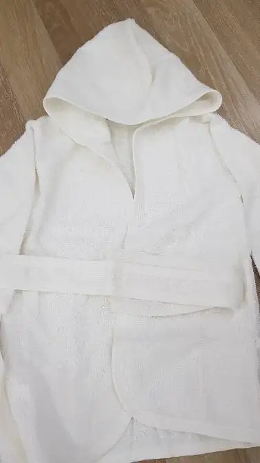 Baby Bathrobe Set All White Without Embroidery Customizable