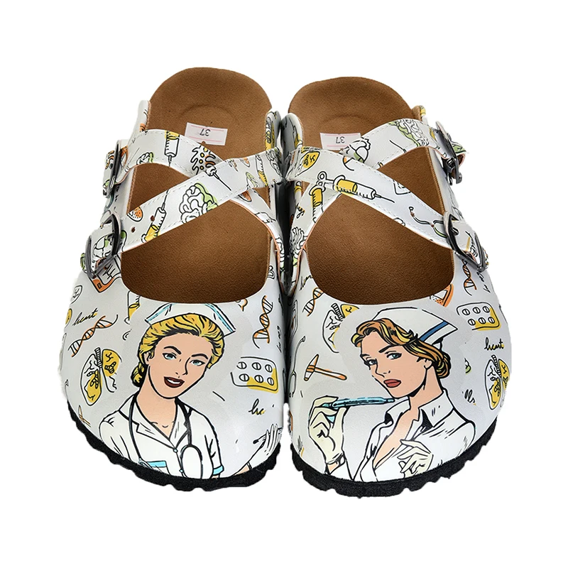 6296 Nurse Cross Sabo Slippers