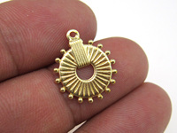 20pcs Brass Sun Charm, Hammered Tribal Pendant, Brass Charm For Jewelry Making, Earring Findings, 17.7x15mm - R1557