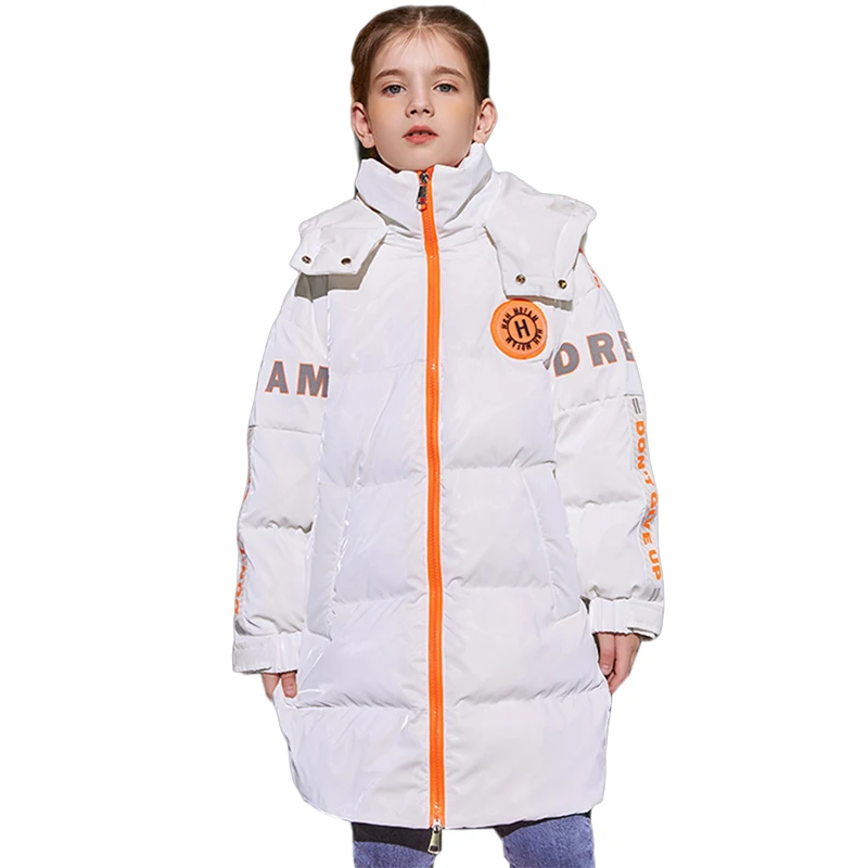 

Visaccy Kids Winter Outwear Clothes Fashionable Children White Duck Down Jacket Parka Boys Girls Thicken Warm Coat