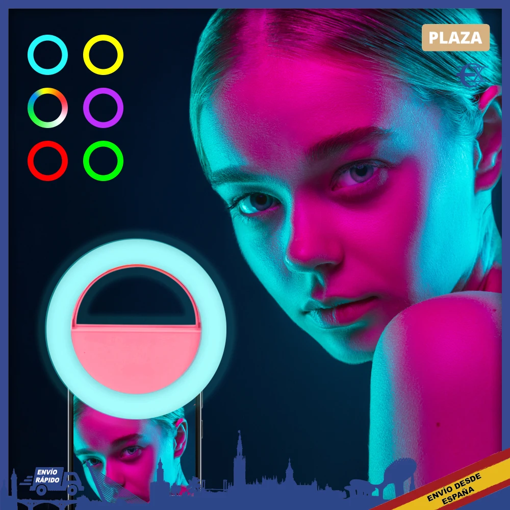 EUROXANTY®| Ring Light RGB | Colorful Light hoop | LED lights | Ring Light | Ring Light Movil Selfie Light | LED Ring | LED hoop