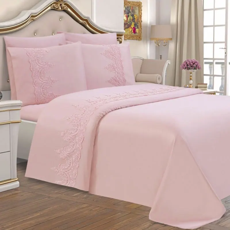 2021 New Season Cotton Satin Fabric Double Duvet Cover Set İzmir Bed Sheet Pillowcase 3 Different Color Options