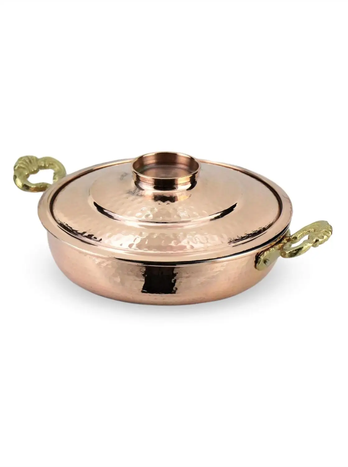 Copper Tin Pan, Copper Egg Pan (493), Copper Egg And Cooking Pan With Lid Handy 17cm Embers Made In Turkey Menemen copper contai