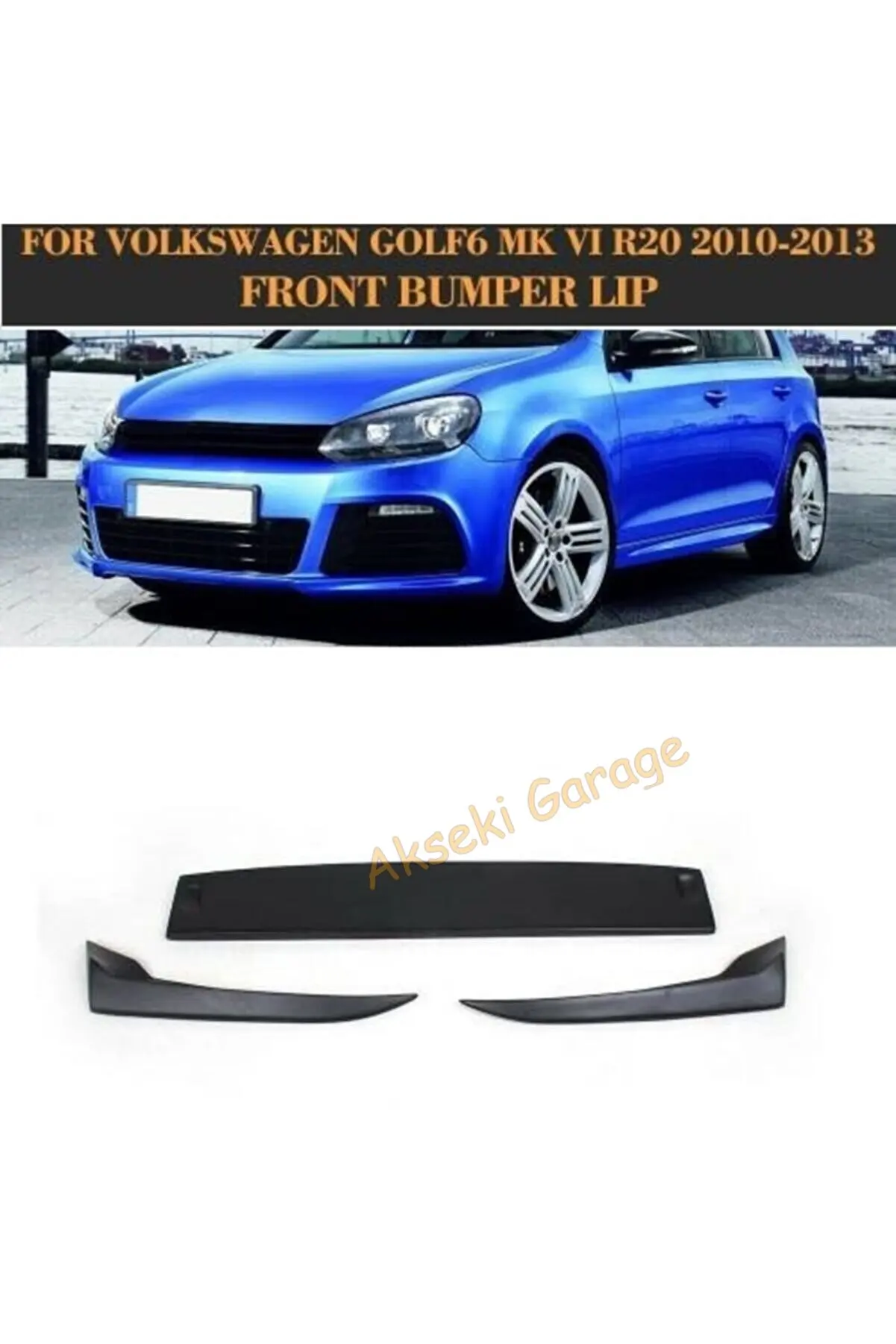 For Volkswagen VW Golf 6R 4DR 2009-2012 3 Pcs Car Front Bumper Lip Attachment-Extension Parts Spare Accessories Auto Styling