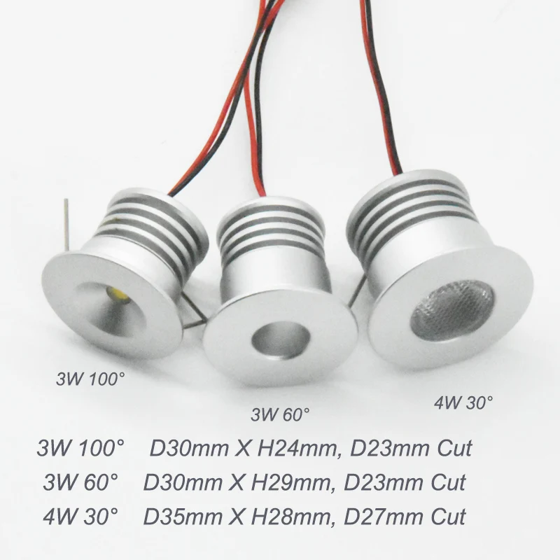 Minifoco LED empotrable para interiores, Kit de luces de 1W, 2W, 3W y 4W, para escalera, techo, cocina, armario, Downlight