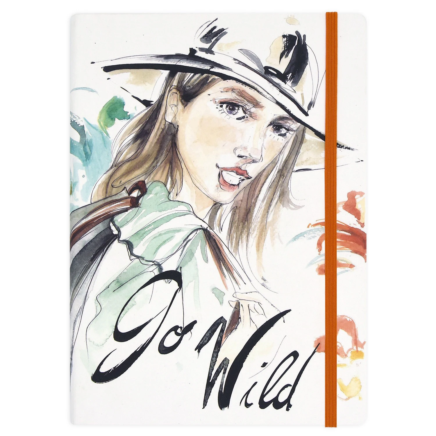 Remember-Go Wild travel notebook with pocket and rubber A5 and 96 pp. Pretty notebook for notes and drawing. Original gift