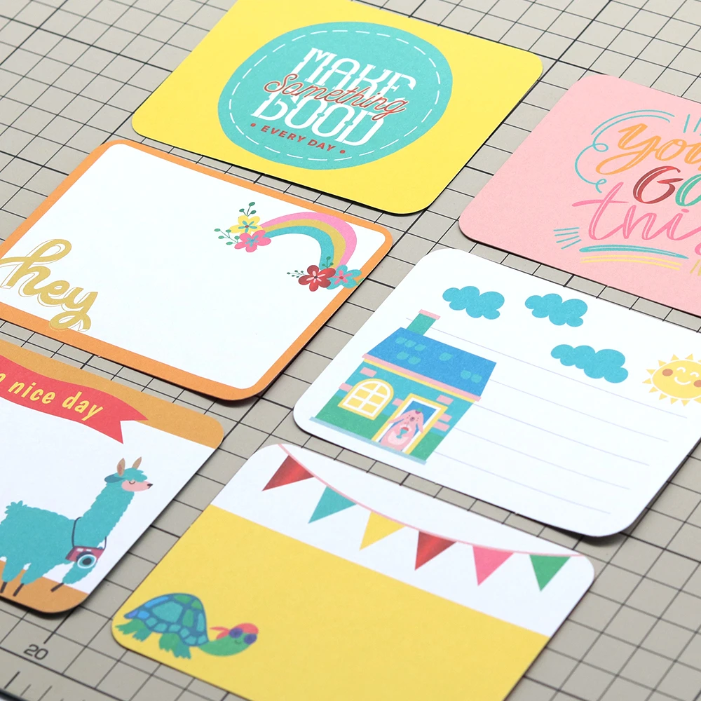 Creative Path, 24 Stück, doppelseitige, niedliche Karten zum Gestalten von Tagebüchern, Vintage-Karten-Set, kleine Bastelkarten aus Karton für Scrapbooking. – Detail 8