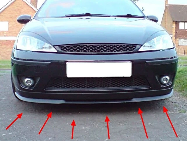 For Ford Focus MK1 ST CUPRA R Front Bumper Lip Universal 3pcs Diffuser Black Bumper Lip Spoiler, Auto Car Tuning Accessories